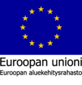 Eu-lippulogo tekstillä Euroopan unioni, Euroopan aluekehitysrahasto
