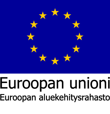 Eu-lippulogo tekstillä Euroopan unioni, Euroopan aluekehitysrahasto