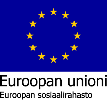 Logo, jossa Euroopan Unionin lippu