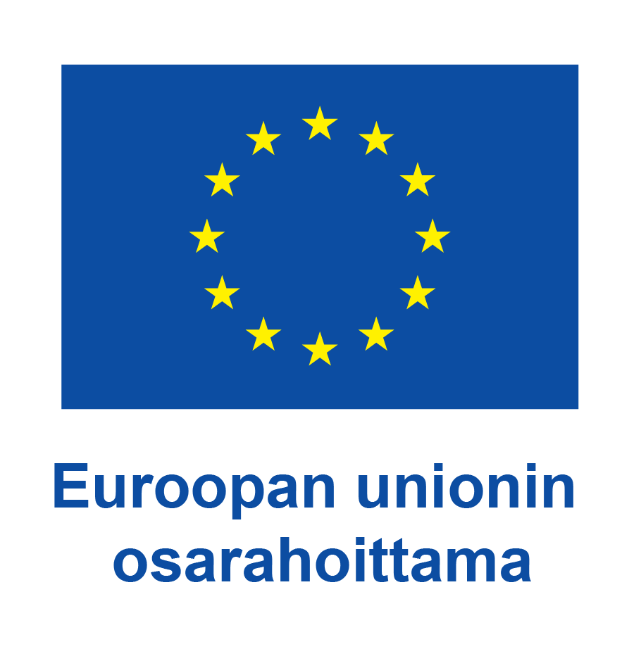 EU-lippulogo tekstillä Euroopan unionin osarahoittama