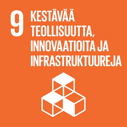 YK:n kestävän kehityksen tavoitteet: Kestävää teollisuutta, innovaatioita ja infrastruktuureja.