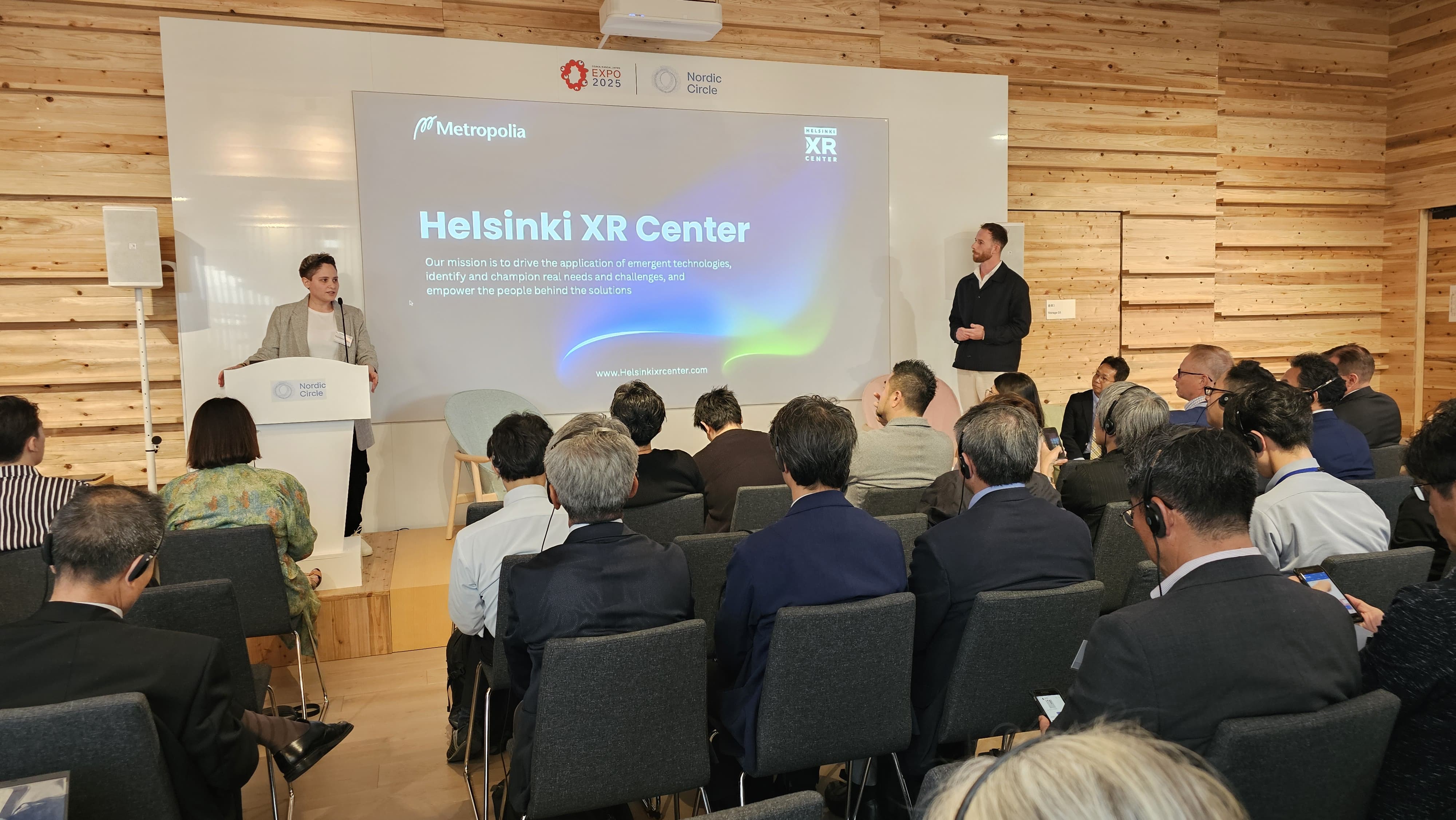 The keynote speech by Metropolia’s XR Experts Narmeen Marji and Erson Halili encouraged participants to reflect on the kind of future we want to build with new technologies