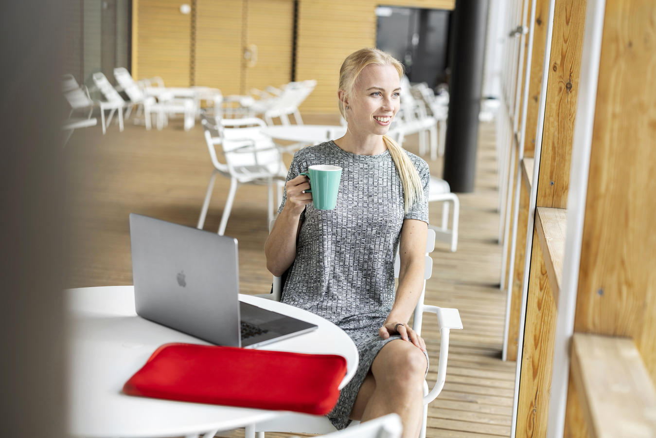 Student in front of a computer