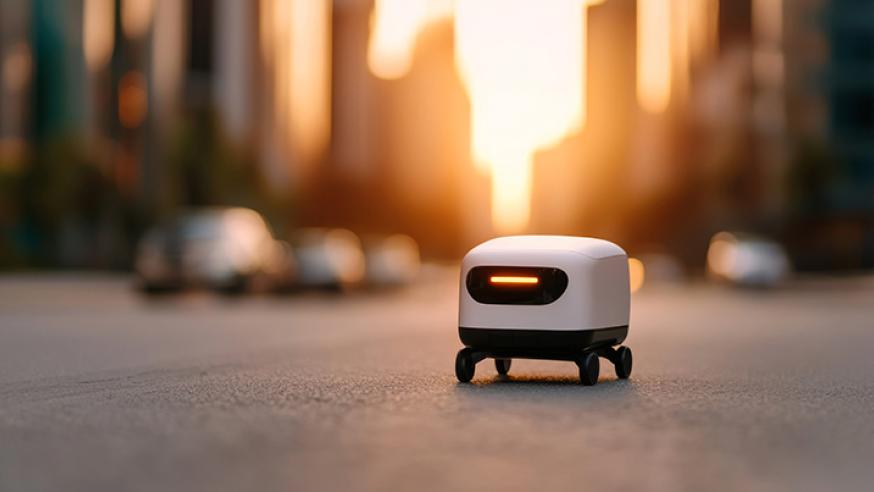 Adope Stock: kuvituskuva mobiilirobotti kaupungissa