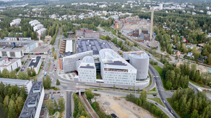 Myllypuron kampusalue ilmasta käsin kuvattuna