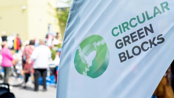 A photo of an outdoor event organised by the Circular Green Blocks team.