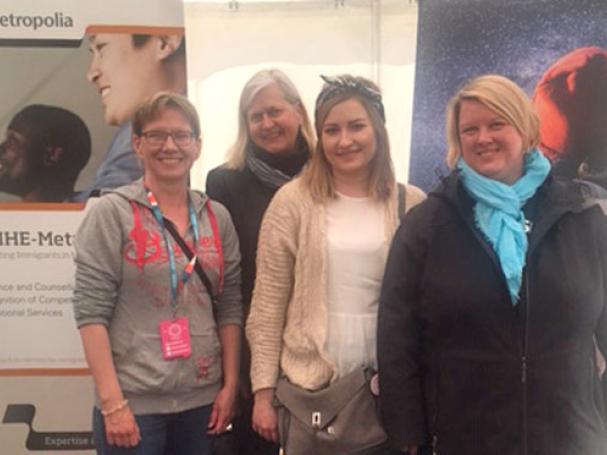 From left to right: Marianne Autero, Outi Lemettinen and Elisa Manninen from SIMHE-Metropolia, together with Leena Rintala from SIMHE-services of University of Helsinki.