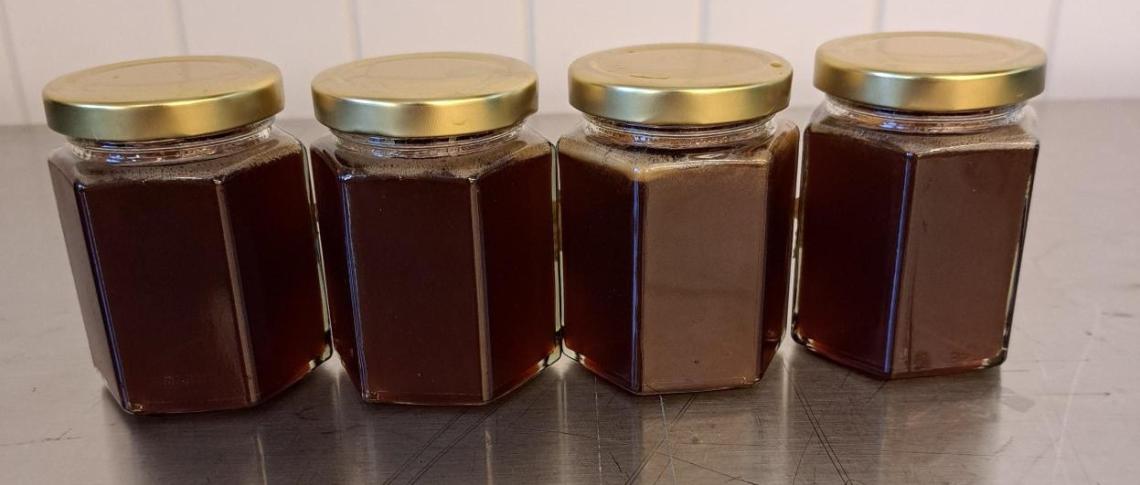 4 jars of spruce sprout honey syrup