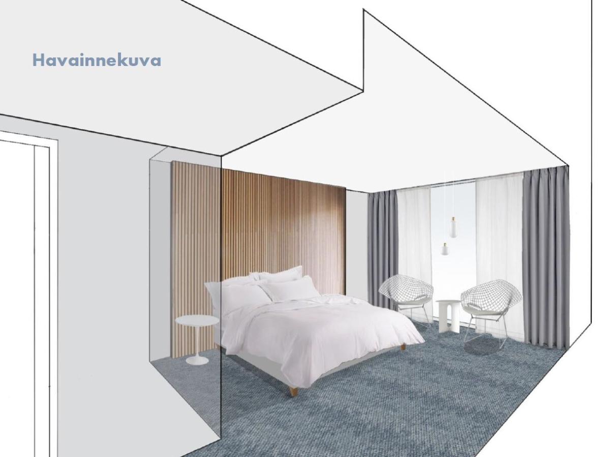 Mia Watkins: Huurre hotellihuoneen pintamateriaalisuunnitelma 2021